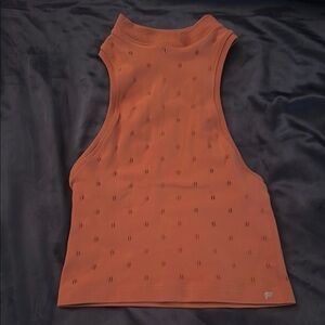 Fabletics Orange Cut Out Crop Tank Top